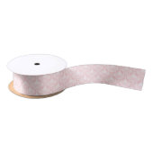 Wit en roze  bloemendamast lint (Spoel)