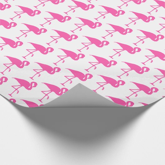 Wit en Roze Flamingo Verpakkingsdocument Cadeaupapier (Hoek)