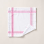 Wit en Roze Gestreepte Aangepaste Initialen Bad Handdoek (Wasdoekje)