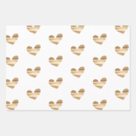 Wit en Roze Goud Glam en Leopard Harten Inpakpapier Vel