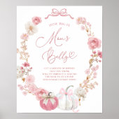Wit en Roze Hoe groot is mama buikteken Poster (Voorkant)