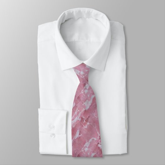 Wit en Roze Marbled Stropdas (Gebonden)