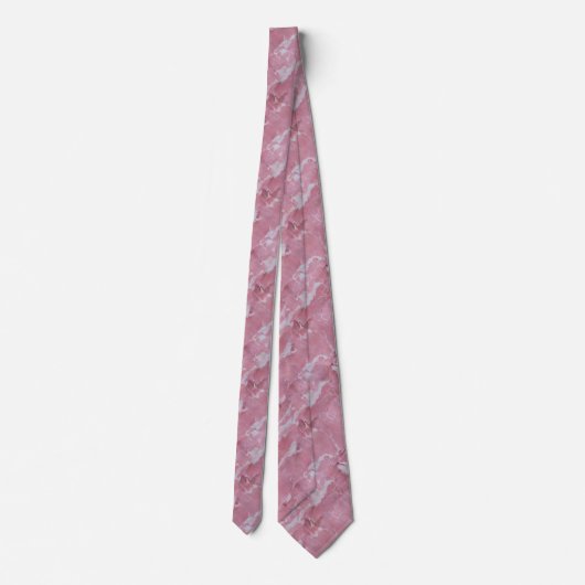 Wit en Roze Marbled Stropdas (Achterkant)