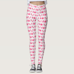 Wit en roze meisjesachtige dingen ontwerp leggings