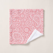 Wit en roze paisley patroon bad handdoek (Wasdoekje)