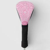 Wit en roze  paisley patroon golfheadcover (Voorkant)