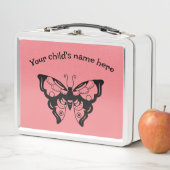 Wit en Roze Voeg de naam van uw kind toe Lunchbox (In situ)