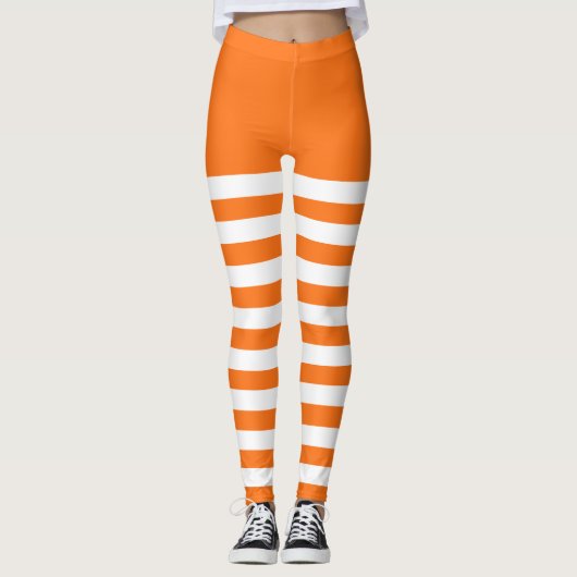 Wit en Sinaasappel Leggings (Voorkant)