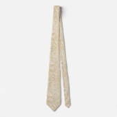 Wit en Tan Bloemen Paisley Patroon Stropdas (Voorkant)