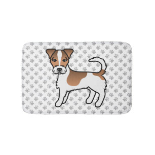 Wit- en Tanharige Jack Russell Terrier-hond met ru Badmat