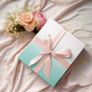 Wit en Teal Ombre Cadeaupapier