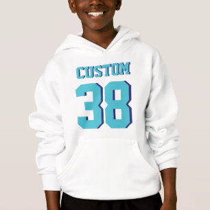 Wit en Turquoise Kinder   Sport Football Jersey