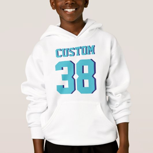 Wit en Turquoise Kinder | Sport Football Jersey (Voorkant)