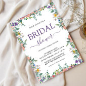 Wit en Violet Waterverf Bloem Vrijgezellenfeest Kaart