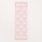 Wit en zacht roze art-deco patroon yogamat (Voorkant)