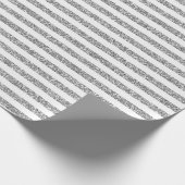 Wit en zilver Glitter Line Art Patroon Cadeaupapier (Hoek)