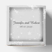 Wit en Zilver Sneeuwvlok Bruiloft Favor Box Bedankdoosjes (Bovenkant)