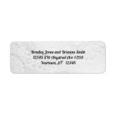 Wit en Zilveren Kant en Parels op Satijnen Bruilof Etiket (Voorkant)