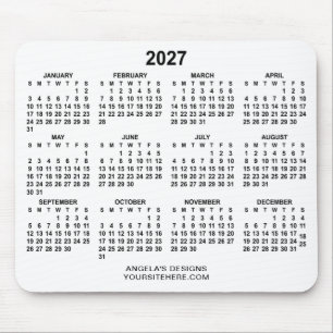 Wit en Zwart 2027 Kalender Promotioneel Muismat