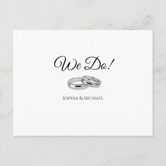 Wit en Zwart Affair-Bruiloft RSVP- Uitnodiging Po (Voorkant)