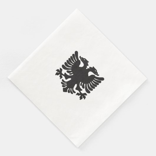Wit en zwart Albanees Eagle Papier servet (Hoek)
