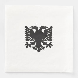 Wit en zwart Albanees Eagle Papier servet