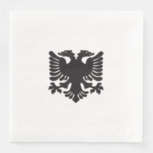Wit en zwart Albanees Eagle Papier servet