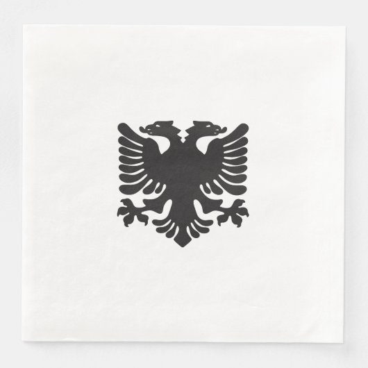 Wit en zwart Albanees Eagle Papier servet (Voorkant)