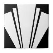 Wit en zwart art deco design tegeltje (Voorkant)