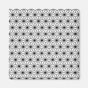 Wit en zwart Art Deco stijl driehoeken patroon Magneet