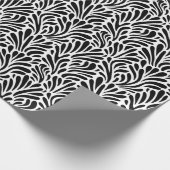 Wit en zwart blad kruiden patroon cadeaupapier (Hoek)