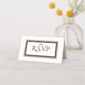 Wit en zwart bruiloft r.s.v.p kaart (Voorkant)