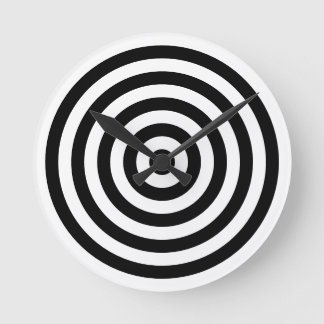 Wit en Zwart Concentrische Cirkels Ringen Patroon Ronde Klok