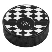 Wit en zwart diamantpatroon hockey puck (3/4)