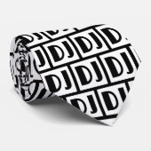 wit en zwart dj-ontwerp stropdas (Opgerold)