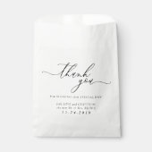 Wit en Zwart Formele minimalistische bruiloft Bedankzakje (Voorkant)