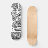Wit en zwart graffiti ontwerp 1 skateboard (Voorkant)