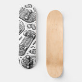 Wit en zwart graffiti ontwerp 2 skateboard (Voorkant)