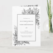 Wit en zwart groen bruiloft gevouwen programma (Voorkant)