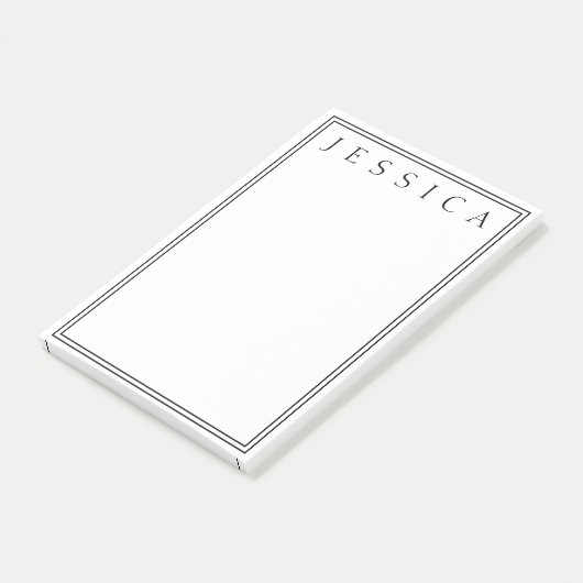 Wit en zwart | JOUW NAAM Post-it® Notes (Schuin)