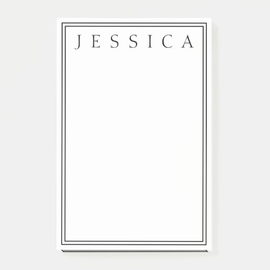 Wit en zwart | JOUW NAAM Post-it® Notes (Voorkant)