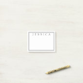 Wit en Zwart | JOUW NAAM Post-it® Notes (Op bureau)