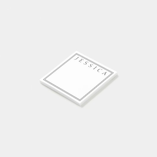 Wit en zwart | JOUW NAAM Post-it® Notes (Schuin)