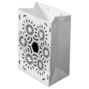Wit en zwart Middellandse-Zee tegelcadeautas Medium Cadeauzakje