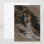 Wit en zwart minimalistische bruiloft kaart (Voorkant / Achterkant)