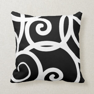Wit en zwart modern abstract designkussen kussen