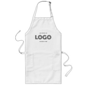 Wit en zwart Modern Business Logo Lang Schort