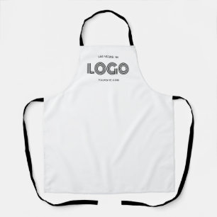 Wit en zwart Modern Business Logo Schort