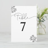 Wit en Zwart Modern Elegance tafelnummer (Staand voorkant)