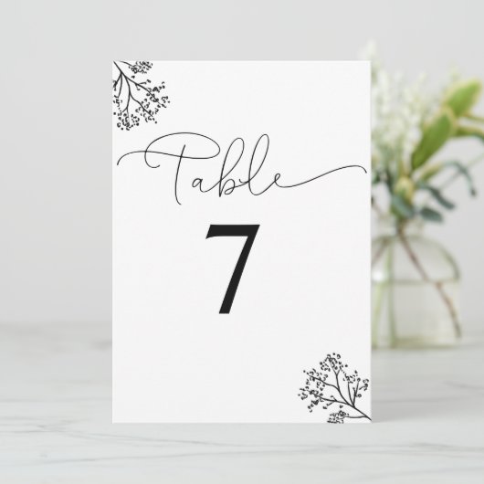 Wit en Zwart Modern Elegance tafelnummer (Staand voorkant)